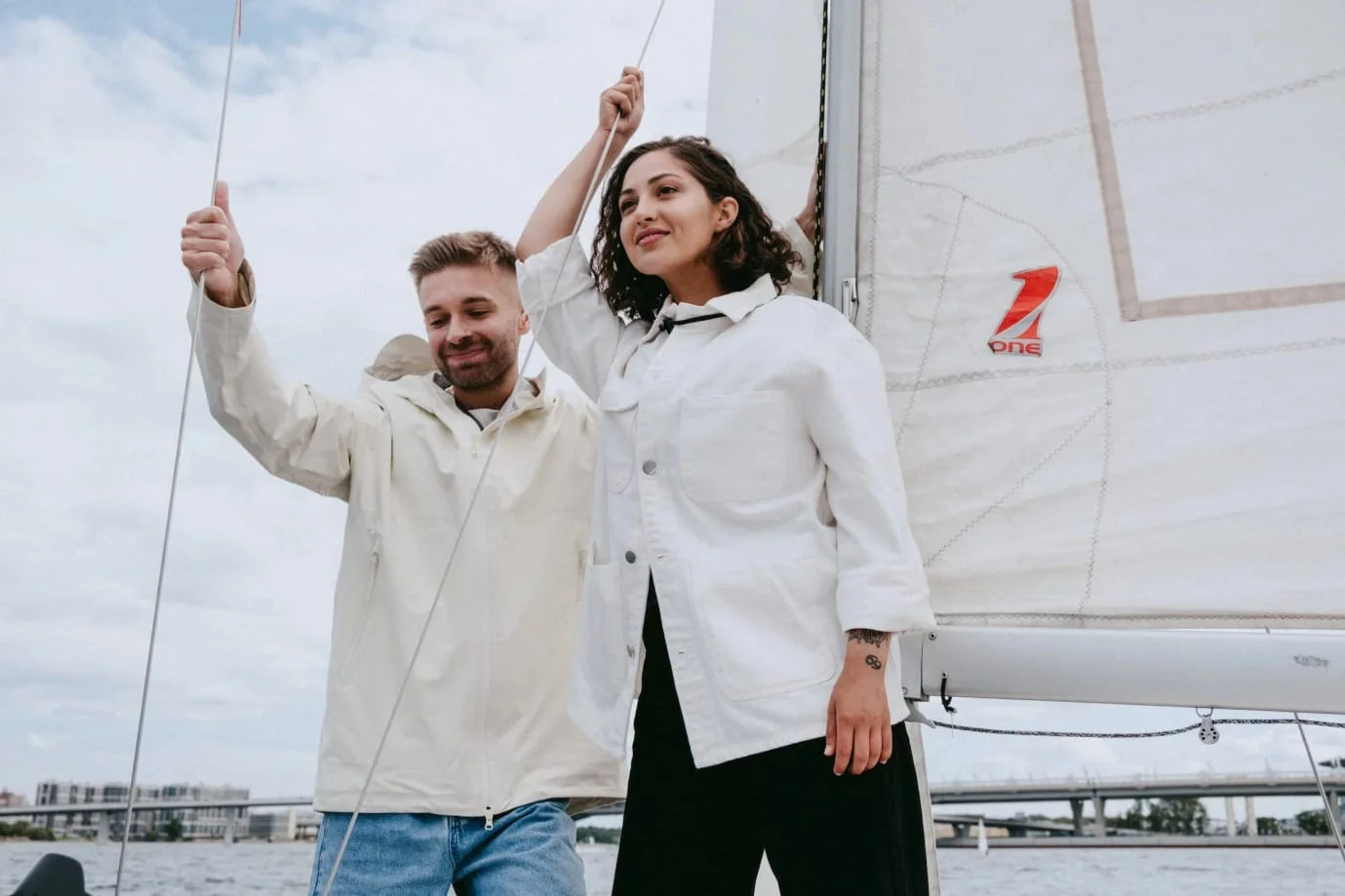 a couple on a private yacht