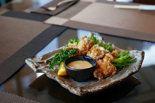 Conch fritters with sauce