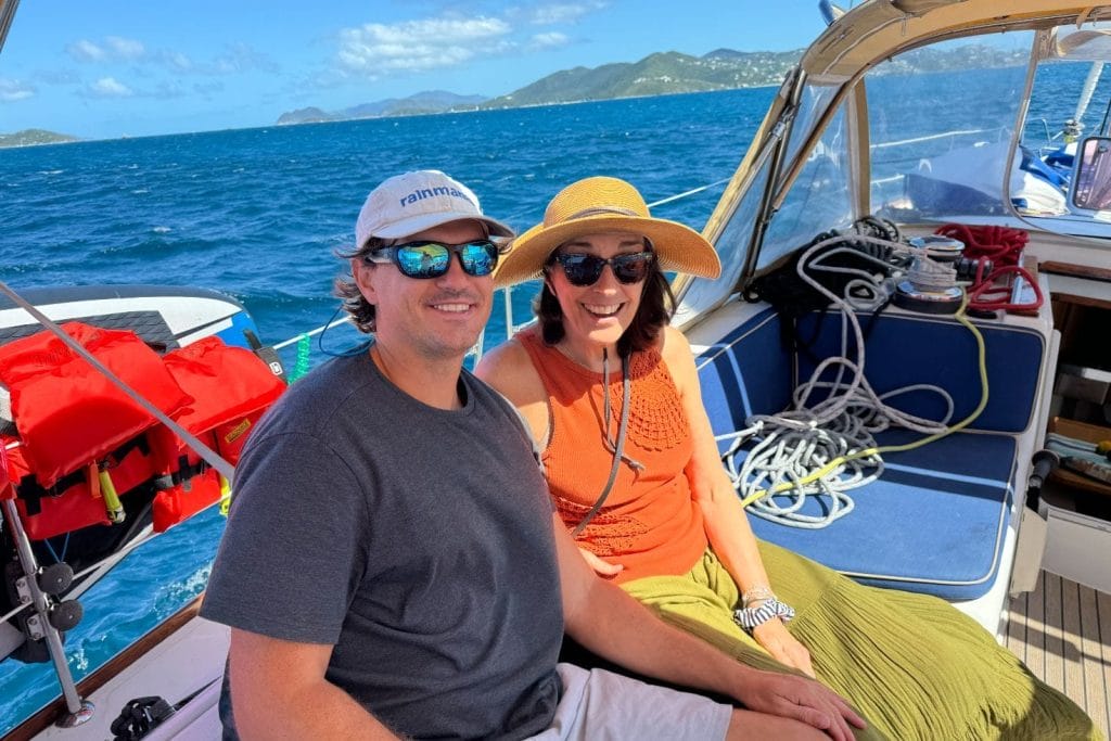 a couple enjoying their luxury sailing trip